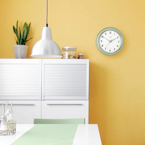 Vista 5 de La Crosse Reloj Retro Diner Light Pistachio Verde Silencioso Reloj de cuarzo de 9.5 pulgadas - 404-3024PH