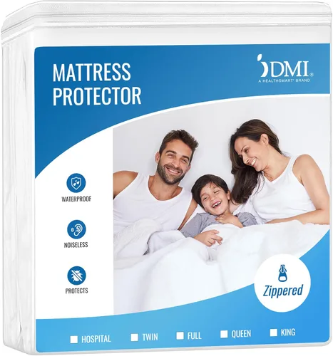 Vista 11 de DMI Protector de colchón impermeable individual – Ajustado, funda de colchón silenciosa, suave y transpirable, 39 x 75 x 8 pulgadas, color blanco