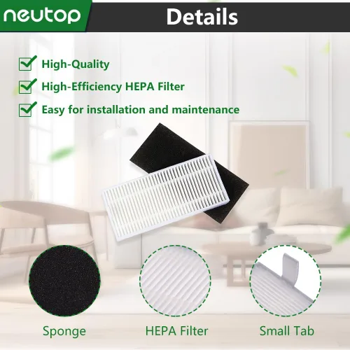 Vista 4 de Neutop Filtros de repuesto compatibles con Ecovacs Deebot N79S N79 DN622 DN622.11 DN622.31 N79W N79se Deebot 500 DC3G y Yeedi K600 K700, aspiradoras