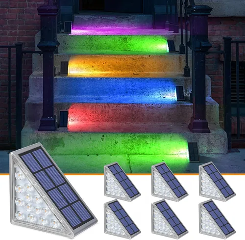 NIORSUN Luces solares, impermeabilidad IP67, encendido/apagado automáticos, para escalones exterior, escalera, patio, porche, puerta delante, acera,