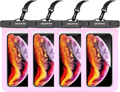 Vista 16 de Paquete de 4 bolsas flotantes impermeables para teléfono, protector flotante transparente con cordón, funda universal grande flotante a prueba