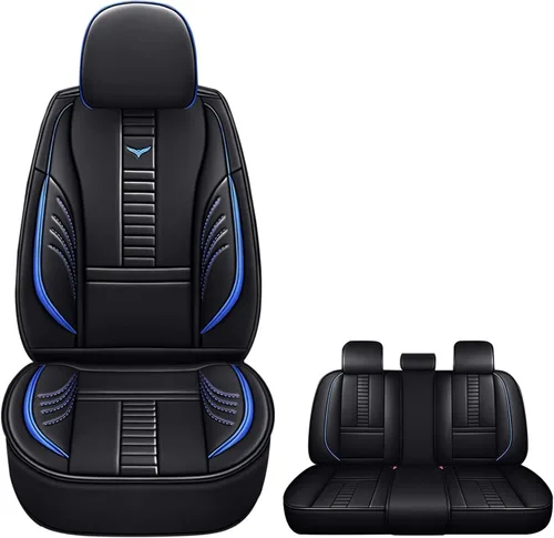 Vista 20 de Fundas de asiento delantero para Mazda CX-3 2016-2021, protección de banco frontal 3D compatible con bolsa de aire lateral, línea negra y negra