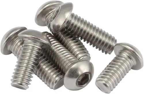 Vista 14 de Tornillos de cabeza de botón de 5/16-18 x 1-3/4", acero inoxidable 304 18-8, acabado brillante, rosca gruesa totalmente roscada, unidad hexagonal