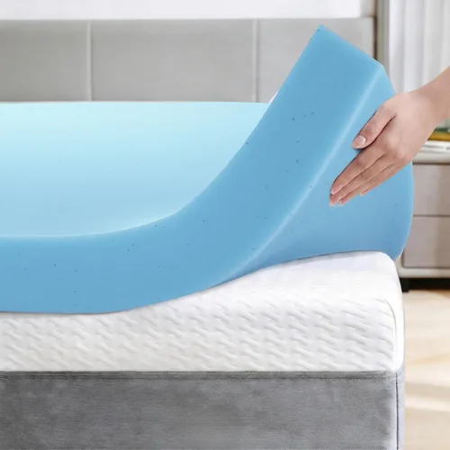 Vista 10 de OhGeni Cubrecolchón de espuma viscoelástica, funda de cama suave con base antideslizante, tamaño individual, estilo 2 pulgadas con funda