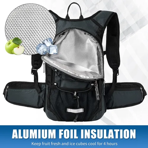 Vista 2 de Mochila de hidratación para senderismo con bolsa de agua - Miracol Bolsa de agua aislada con vejiga de 2L