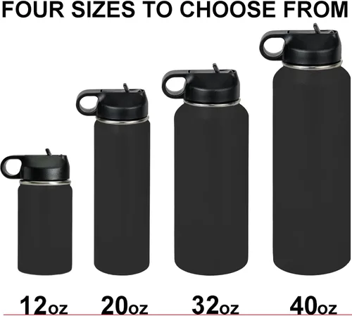Vista 7 de LaserGram Personalized Water Bottle, World's Greatest Girlfriend, Stainless Steel Double Wall Vacuum Insulated with Flip Top Straw, Custom Engraved