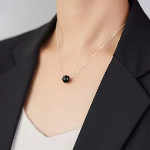Vista 4 de Collar con colgante de cristal real, joyería de plata de ley 925, collar de cadena para mujer, delicado collar de piedra natal para mujer, collar