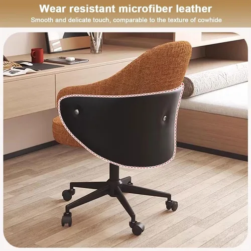 Vista 6 de Ergonomic Office Chair with Armrests and Wheels, Wide Seat Desk Chairs for Home Office, Apartment, Vanity