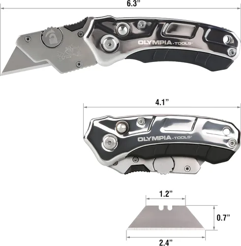 Vista 3 de Olympia Tools Cuchillo utilitario de acero inoxidable Turbofold 33-125