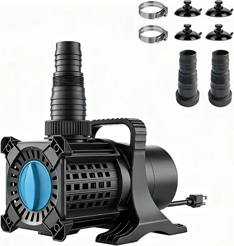 WaterRebirth PSA2400 Bomba sumergible y en línea para estanque, flujo de 2600 GPH de 16.5 pies de elevación de alto 180 W, bomba de agua dulce de