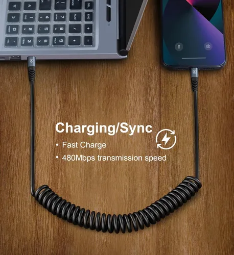 Vista 5 de Cable USB C de 3 pies, paquete de 2 cables de carga USB C a USB C para Negro