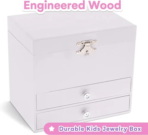 Vista 5 de JewelKeeper - Joyero musical grande con 2 cajones