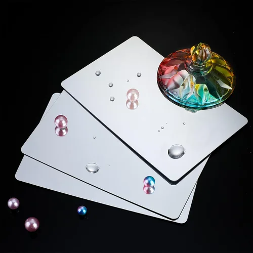 Vista 2 de Marsui 64 piezas de espejo de plástico a prueba de roturas, azulejos de espejo pequeños de 4 x 6 pulgadas, a granel con esquinas redondas suaves