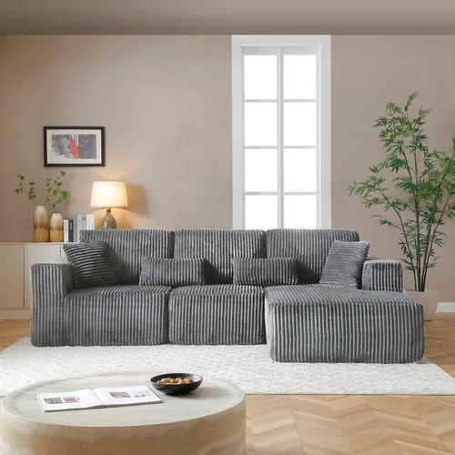 Vista 12 de Sofá modular de 110 pulgadas, sofá modular Cloud con asiento profundo, sofás tapizados sin hueso para sala de estar, sofá modular moderno
