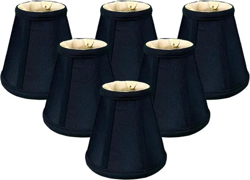 Vista 73 de Royal Designs, Inc. BS-707FC-6AGL Deep Empire Basic - Pantalla para lámpara con clip de llama, 3.5 x 6 x 5.75 pulgadas, color dorado antiguo