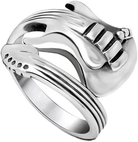 LRGKMCWTOB Anillo de plata de ley 925 para hombre, estilo guitarra, música, concierto, fiesta, noche, escuela, graduación, moda, personalidad, hip