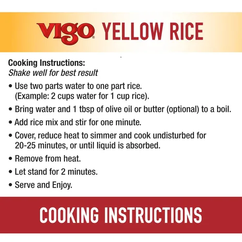 Vista 6 de Vigo Auténtico arroz amarillo azafrán, bajo en grasa, 2 libras (paquete de 1)