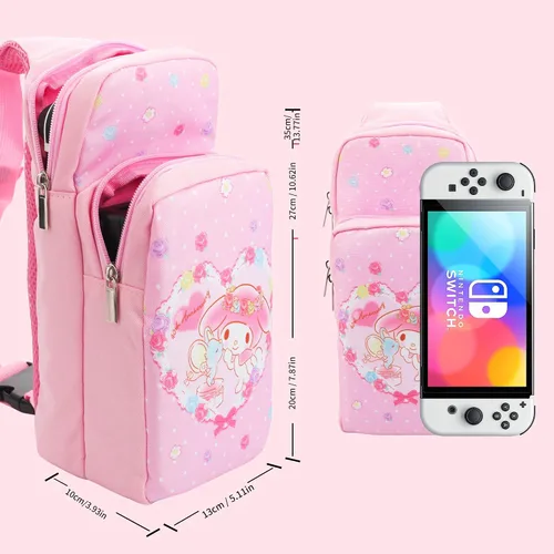Vista 2 de Bolsa de viaje portátil para Nintendo SwitchOLEDLite, mochila impermeable de gran capacidad, accesorios para consola de interruptores, base