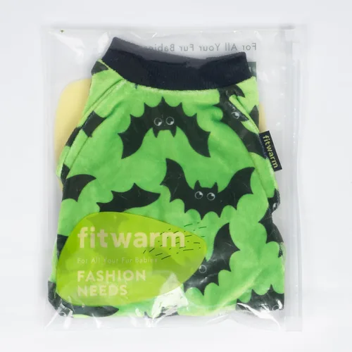 Vista 9 de Fitwarm - Pijama de murciélago para perro, disfraces de Halloween divertidos para perros pequeños (macho/hembra), ropa para mascota - Verde lima