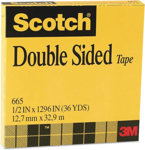 Vista 2 de Scotch 665121296 Cinta de doble cara, 1/2 pulgada x 1296 pulgadas, núcleo de 3 pulgadas, transparente