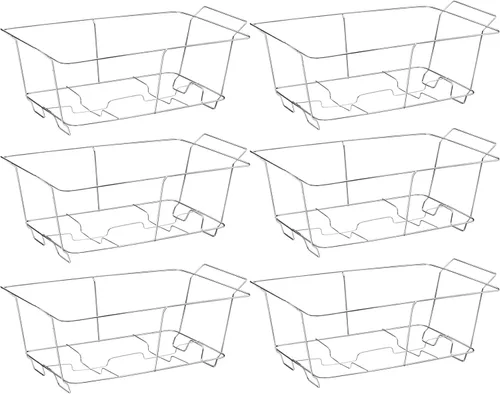 Vista 4 de MAXYGIFT Soporte para bandejas de buffet con rejilla de roce – (paquete de 3) Marco cromado reutilizable de tamaño completo para bandejas