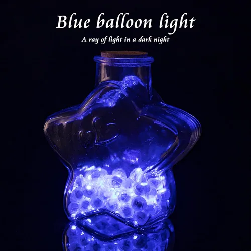 Vista 4 de 50 luces de globo, mini luces LED, redondas, largas esperas, lámpara de bola para linterna de papel, fiesta de cumpleaños, Navidad, Halloween, Azul