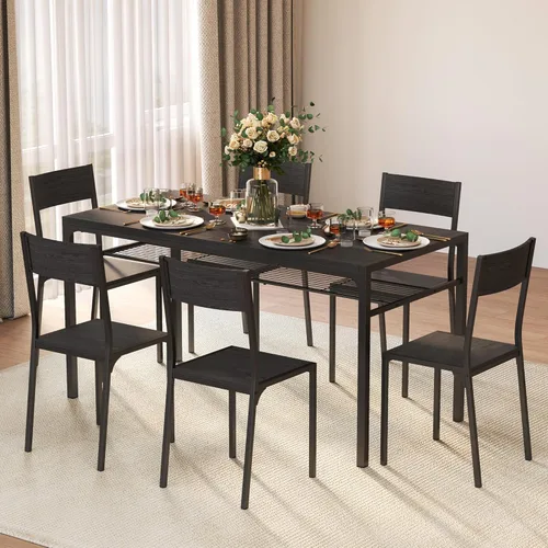Vista 10 de Gizoon Juego de mesa de comedor para 2, mesa de cocina de 3 piezas con 2 sillas para espacios pequeños, apartamento, cocina, comedor, ahorro