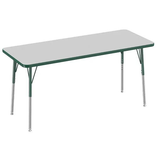Vista 47 de FDP - Mesa rectangular para actividades escolares y de oficina (24 x 36 pulgadas), patas estándar con deslizadores giratorios, altura ajustable