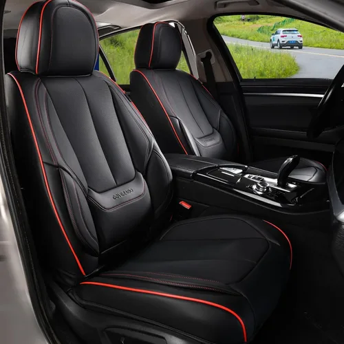 Vista 46 de Coverado Fundas de asiento de automóvil, fundas de asiento delantero, funda de asiento de automóvil beige, protector de asiento de automóvil