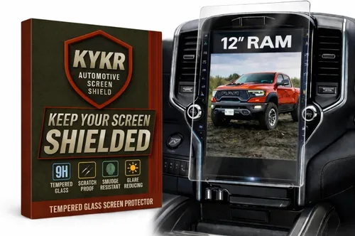 Protector de pantalla Ram 1500 de 12 pulgadas (2019-2026), se adapta a Dodge Ram 1500/2500/3500 Uconnect Display, brillo transparente HD, vidrio