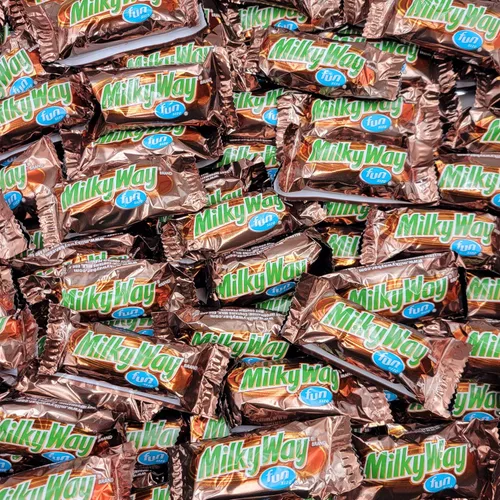 Vista 2 de Yummy Chew Milky Way Barras de caramelo de chocolate, barras de caramelo de la Vía Láctea de tamaño divertido, barras de chocolate a granel