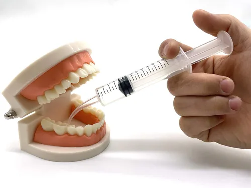 Vista 3 de Paquete de 20 jeringas dentales desechables de 12ml (0.4 fl oz) con punta curvada para cuidado oral, cuidado dental, chorro de cálculo amigdalino