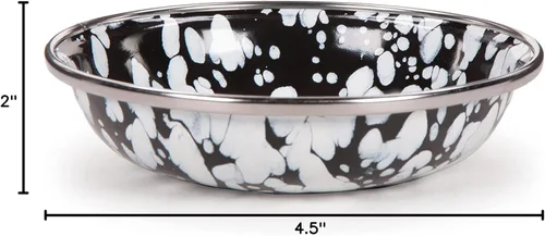 Vista 5 de Golden Rabbit Juego de 6 cuencos de degustación de esmaltes, 4 onzas, remolino negro, juego de 6