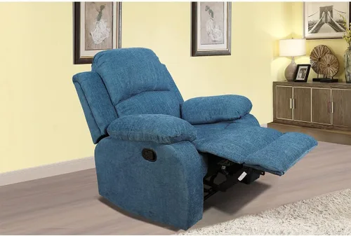 Vista 22 de Juego de sofá de 3 piezas de cuero sintético, azul, reclinación manual, sofá de dos plazas, almacenamiento, mesa de centro, cuero artificial, sala