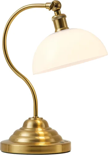 KARTOOSH Lámpara de mesa LED inalámbrica, lámpara de escritorio con brazo oscilante de 180°, funciona con pilas, regulable/3 colores, luz de mesa