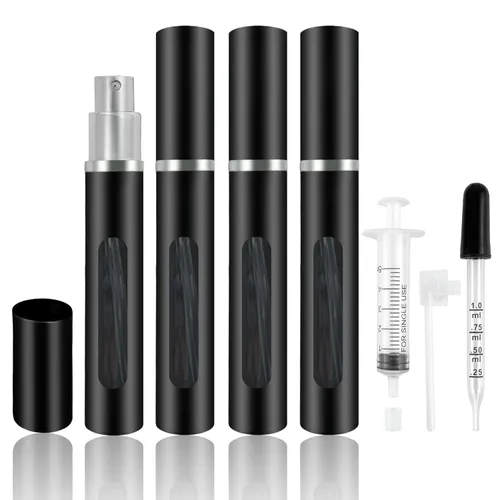 Vista 14 de Botella de perfume recargable mini con atomizador, botellas separadas portátiles, dispensadores de cajas de espray para viajes y salidas 5 ml/0.2 4
