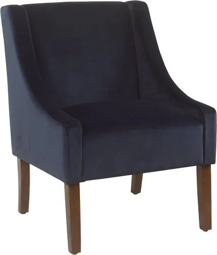 Vista 23 de HomePop Swoop - Silla de sala de estar con apoyabrazos, terciopelo gris
