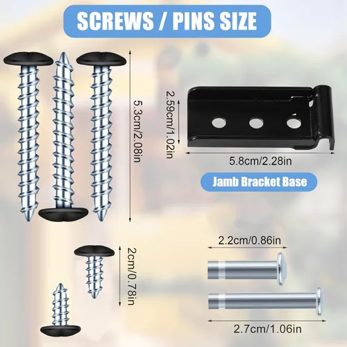 Vista 4 de Soporte para cierrapuertas de tormenta, soporte de jamba de reparación compatible con Andersen, kit de piezas de repuesto para cierrapuertas
