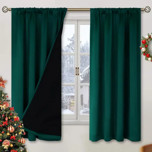 Vista 112 de BGment - Cortinas opacas para sala de estar de 63 pulgadas de largo, juego de 2 paneles, cortinas para oscurecer toda la habitación, cortinas