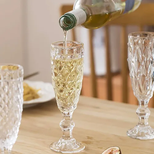 Vista 5 de Copas de vino vintage Copas de vino tinto de tallo largo Copa de cóctel Copa de jugo reutilizable Restaurantes Bar en casa