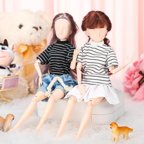 Vista 4 de Bencailor 8 piezas de ropa de muñeca de Navidad para muñecas de 11.5 pulgadas, accesorios de muñeca, suéteres, pantalones de mezclilla, ropa regular