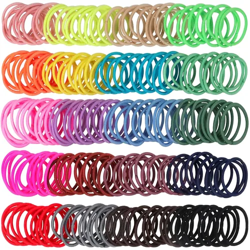 Vista 3 de 200 ligas pequeñas para el cabello, sin arrugas, soporte elástico para cola de caballo, accesorios para el cabello para bebés, niñas y niños pequeños