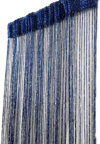Vista 4 de Cortina decorativa separadora de ambientes, diseño de cadenas con flecos de cristal, 78.7 x 39.3 pulgadas, de Eve Split