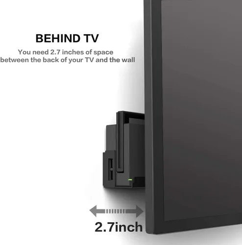 Vista 5 de Monzlteck Soporte de pared para interruptor, cerca o detrás de la televisión, ahorra espacio, disipación rápida del calor, fácil de instalar