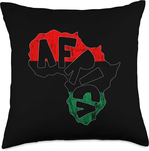 Vista 4 de Pan African Pride Black History Pan African UNIA Flag Map Africa Juneteenth Afro-American Throw Pillow, 16x16, Multicolor