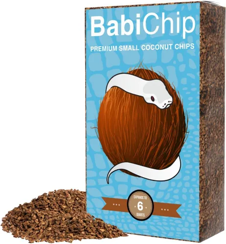 BabiChip - Sustrato de chips de coco para reptiles, 6 cuartos de galón, ropa de cama suelta de tamaño pequeño para pitones de bola, otras