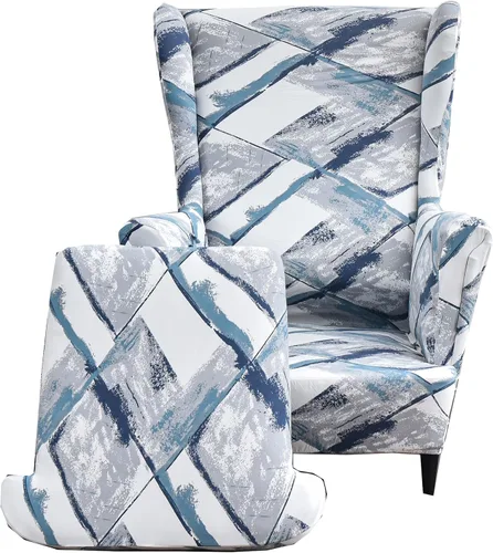 CRFATOP Fundas para silla de alas estampadas, 2 piezas, elásticas con respaldo de ala, fundas de tela de elastano con respaldo de ala, fundas para