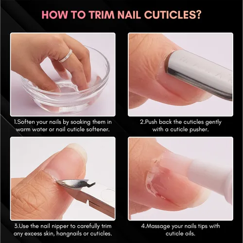 Vista 5 de Makartt Cortacutículas, Cortador de Cutículas Rosa Extremadamente Afilado de Mandíbula Completa Removedor de Cutículas Cuidado de Uñas para Manicura