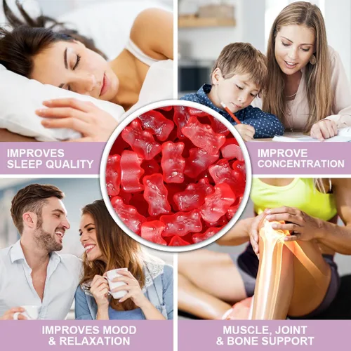 Vista 6 de Gomitas de glicinato de magnesio de 900 mg, 65 unidades, complejo de magnesio sin azúcar con L-treonato, potasio, vitamina D, B6, suplemento CoQ10