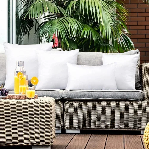 Vista 5 de OTOSTAR Almohada impermeable de alta calidad para exteriores, resistente al agua, 12 x 20 pulgadas, relleno de almohada decorativa para sofá, funda